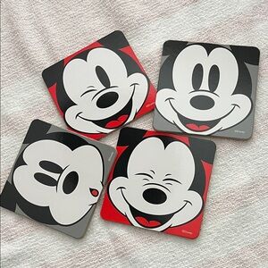 Disney Mickey Mouse “Emotions” Set of 4 Cork Bottom Coasters